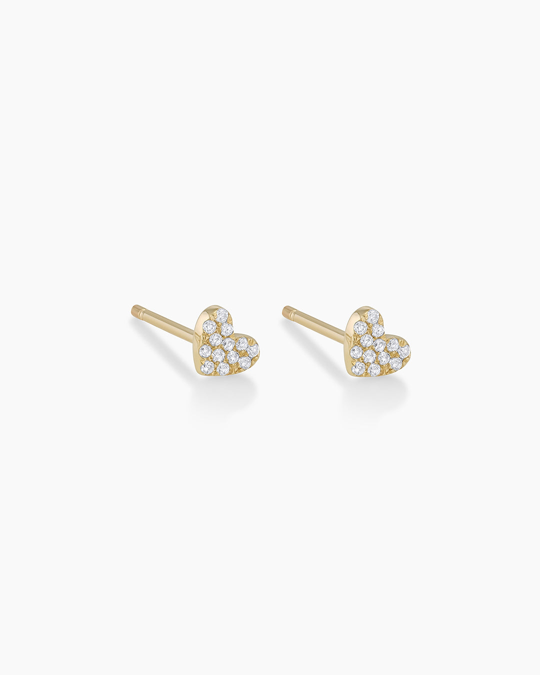 925 Sterling Silver Diamond Pavé Heart Studs Earrings 5