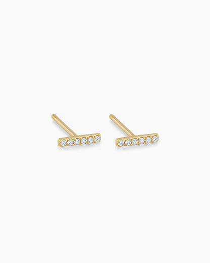 925 Sterling Silver Diamond Bar Studs Earrings 4