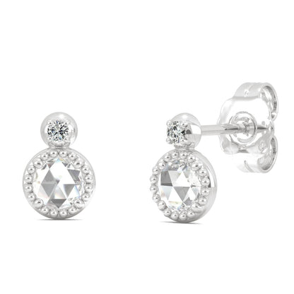 925 Sterling Sliver Round cut Cubic Zirconia Stud Earrings