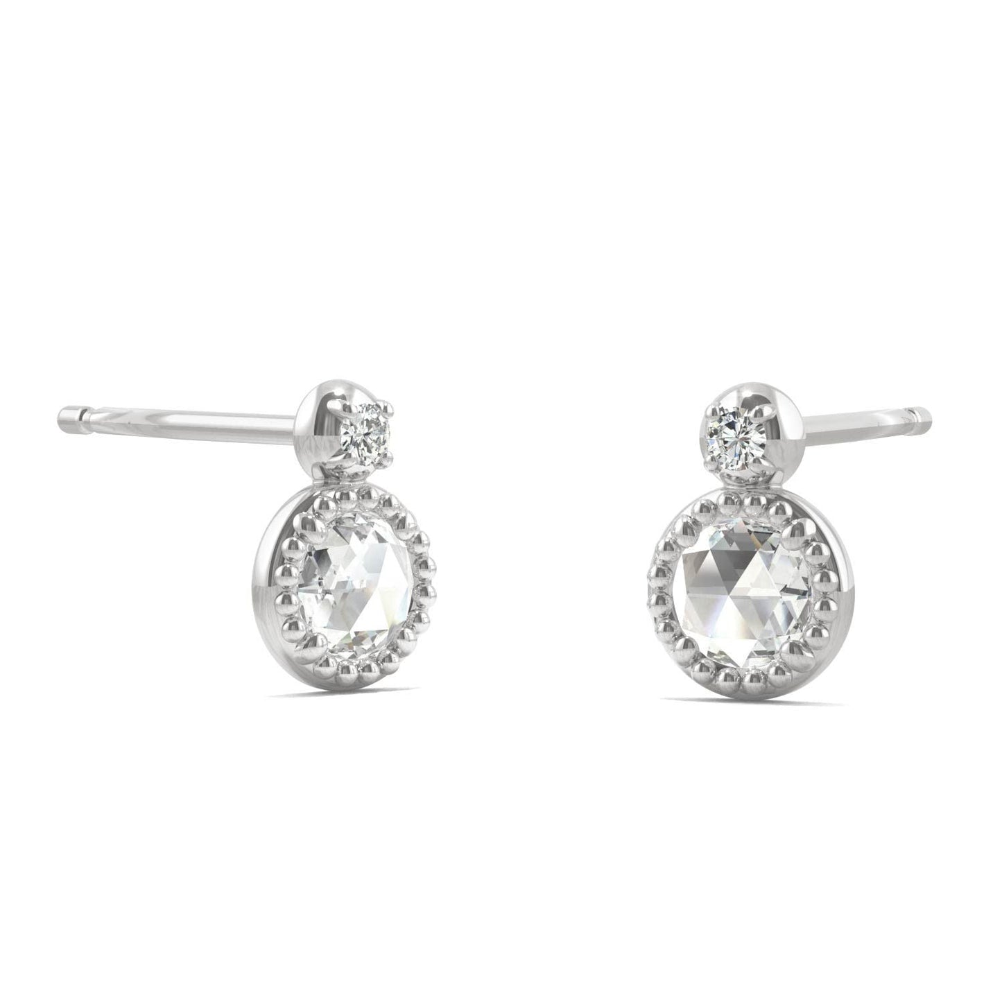 925 Sterling Sliver Round cut Cubic Zirconia Stud Earrings