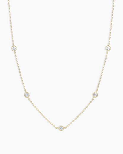 925 Sterling Silver Classic Five Diamond Necklace 1