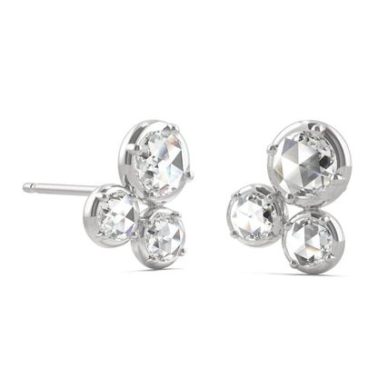 925 Sterling Sliver Round Cut Cubic Zirconia Drop Earrings