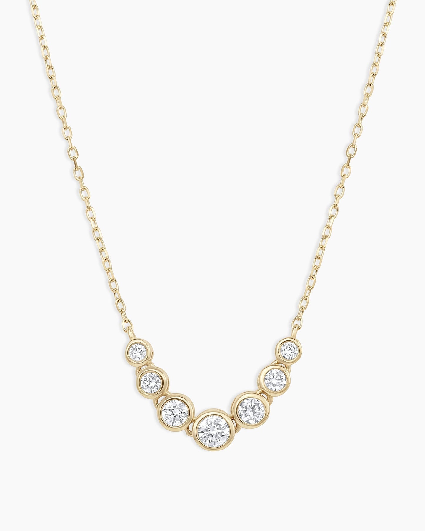 925 Sterling Silver Classic Diamond Mini Row Necklace 1