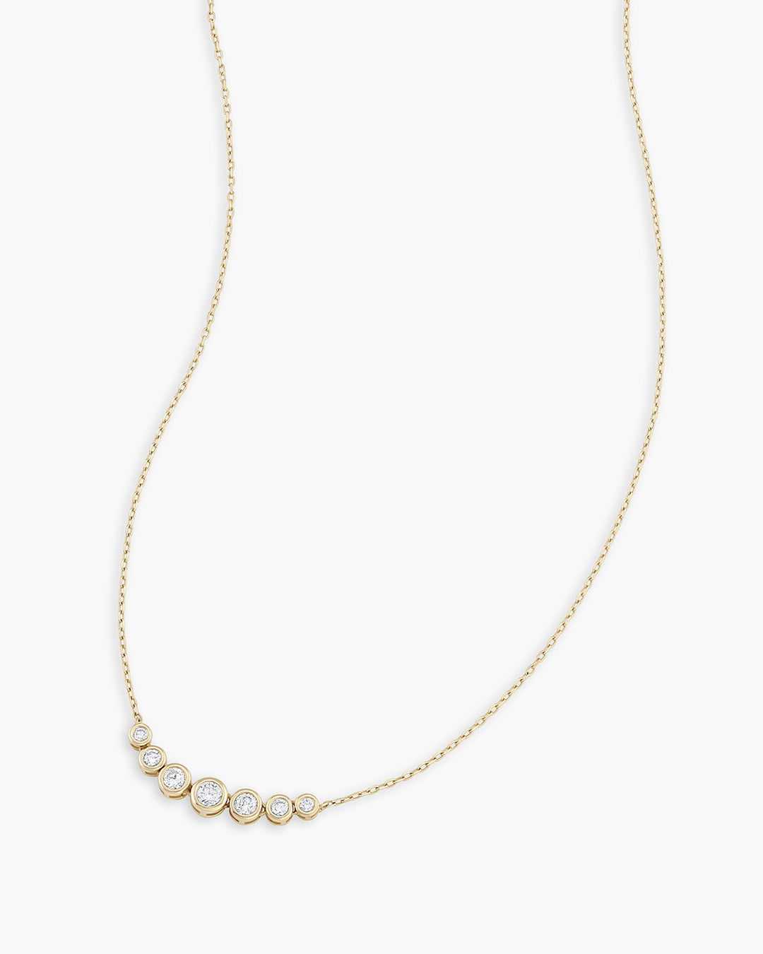 925 Sterling Silver Classic Diamond Mini Row Necklace 4