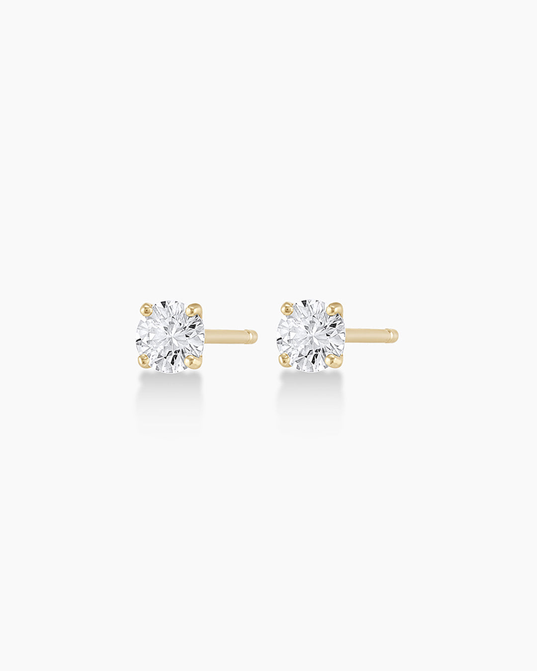 925 Sterling Silver Diamond Solitaire Studs Earrings 1