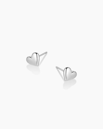 925 Sterling Silver Lou Heart Studs 8