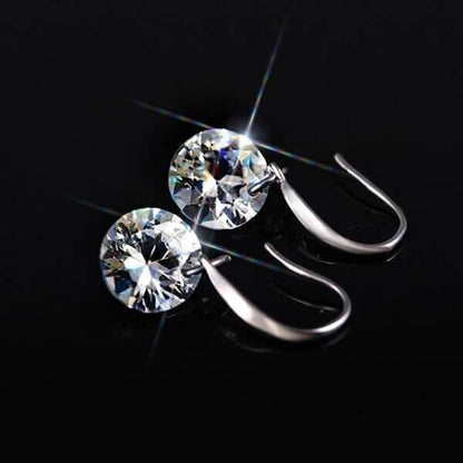 925 Sterling Silver Classic Created Cubic Zirconia Drop Earrings