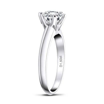 925 Sterling Silver Classic Round Cut CZ Solitaire Ring