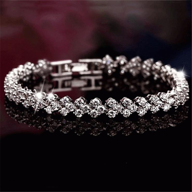 925 Sterling Silver Round Cut Created White Diamond Tennis Bracelet