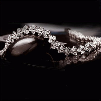 925 Sterling Silver Round Cut Created White Diamond Tennis Bracelet