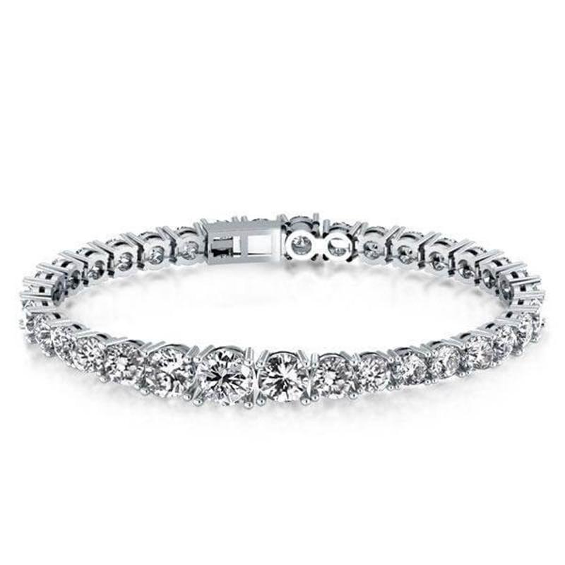 925 Sterling Silver Classic Created White Diamond Tennis Bracelet