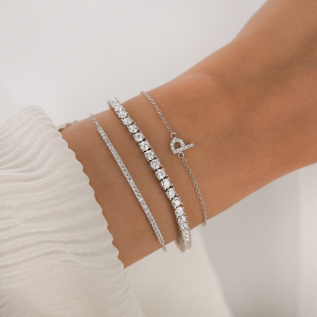 925 Sterling Silver A-Z Bracelets Silver 3