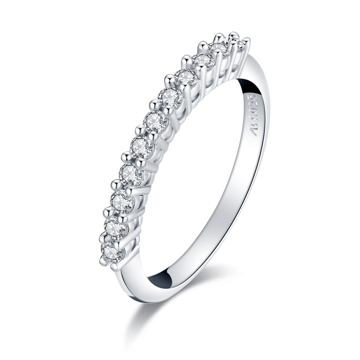 925 Sterling Silver Round CZ Wedding Band