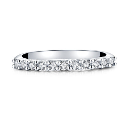 925 Sterling Silver Round CZ Wedding Band