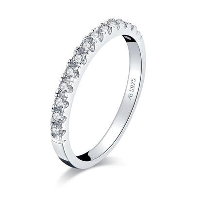 925 Sterling Silver Round CZ Band