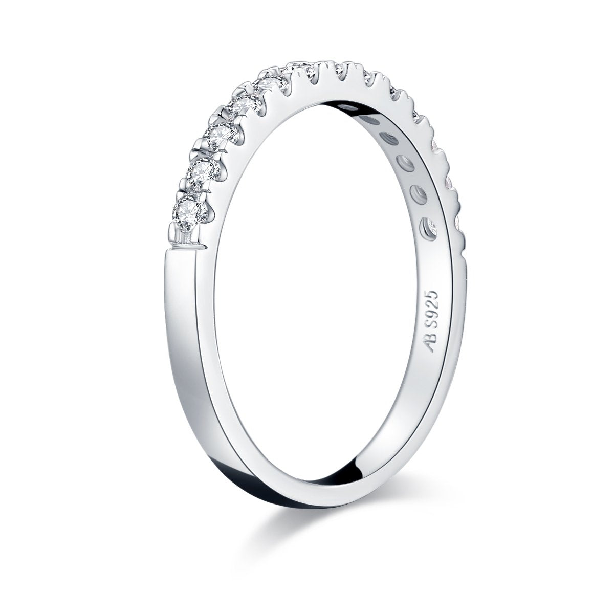 925 Sterling Silver Round CZ Band