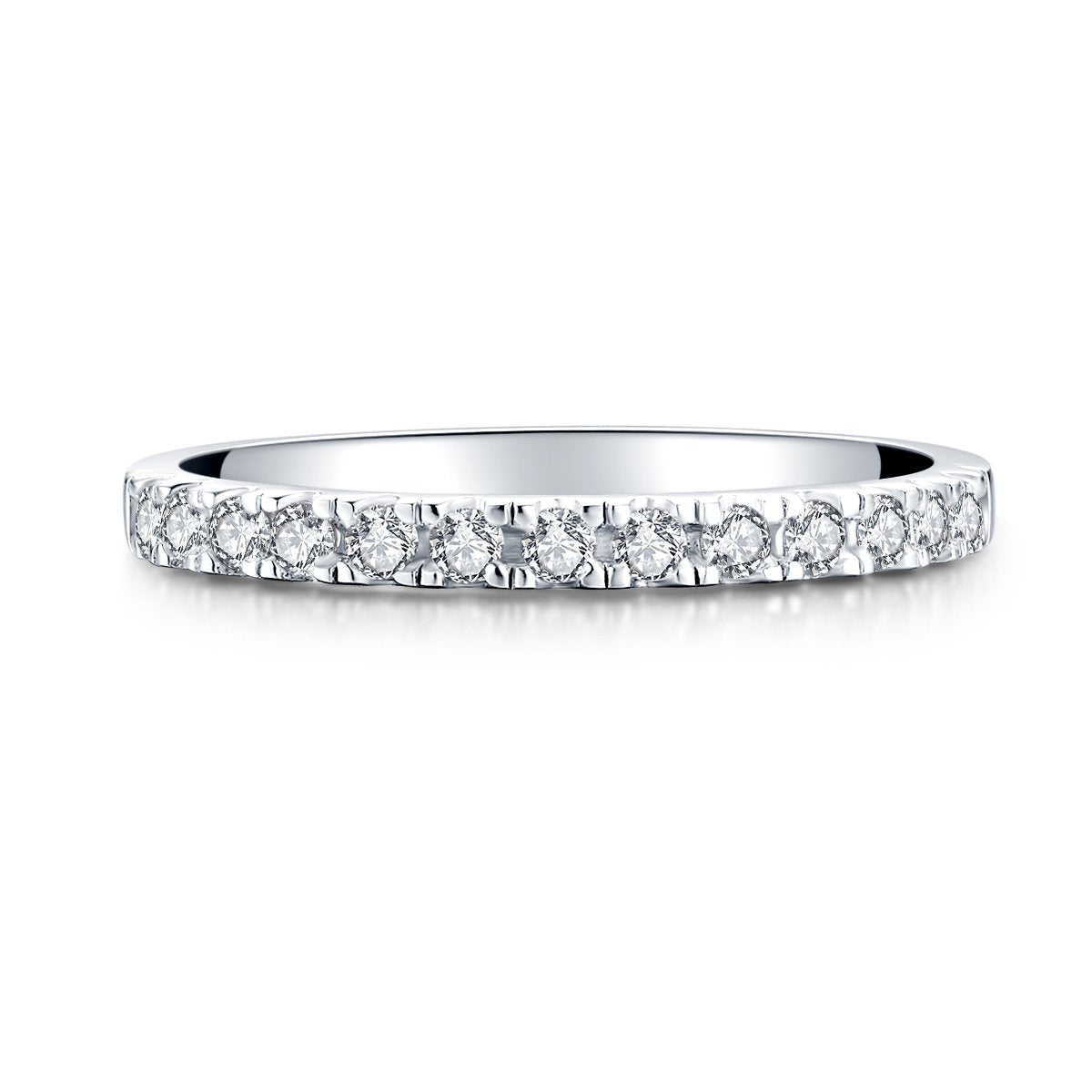 925 Sterling Silver Round CZ Band