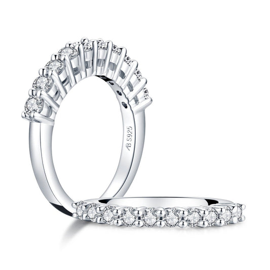 925 Sterling Silver Round CZ Band