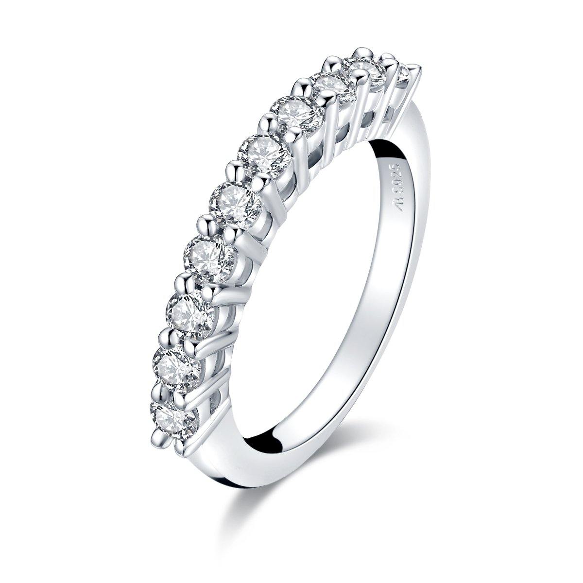 925 Sterling Silver Classic Round Cut CZ Wedding Band