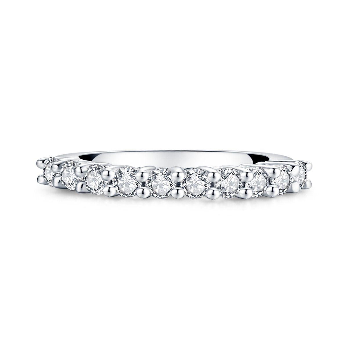 925 Sterling Silver Round CZ Band