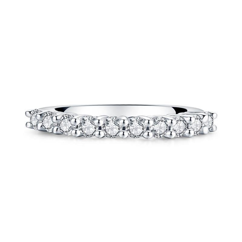 925 Sterling Silver Classic Round Cut CZ Wedding Band