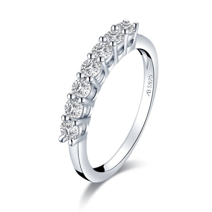 925 Sterling Silver Round Created CZ Matching Band