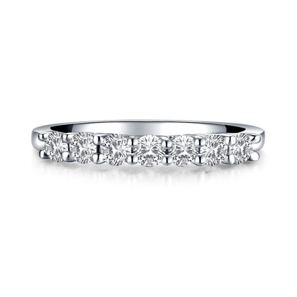 925 Sterling Silver Round Created CZ Matching Band