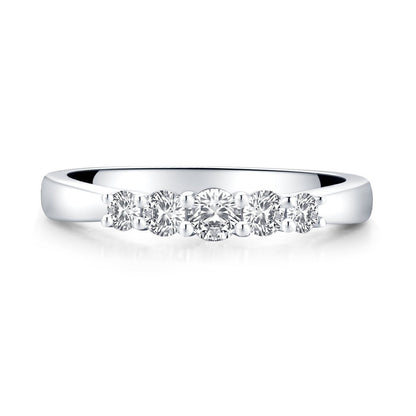 925 Sterling Silver Round Created White Diamond Band