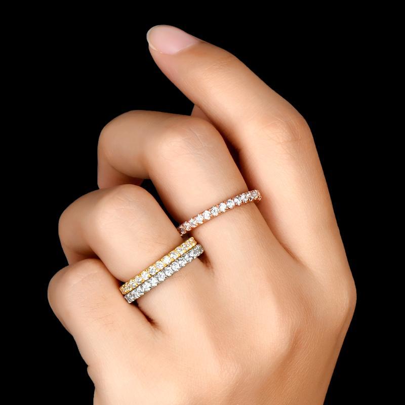 925 Sterling Silver Infinity Created CZ Eternity Band