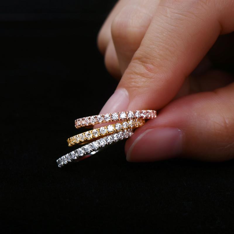 925 Sterling Silver Infinity Created CZ Eternity Band