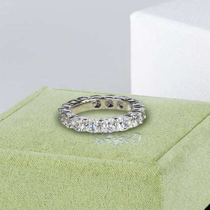 925 Sterling Silver Cushion CZ Eternity Band