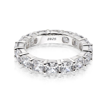 925 Sterling Silver Cushion CZ Eternity Band