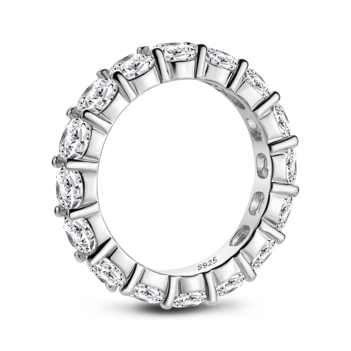 925 Sterling Silver Cushion CZ Eternity Band