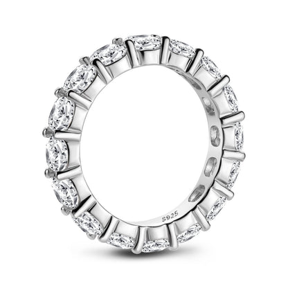 925 Sterling Silver Cushion CZ Eternity Band