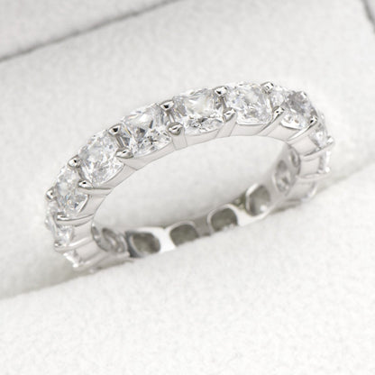 925 Sterling Silver Cushion CZ Eternity Band