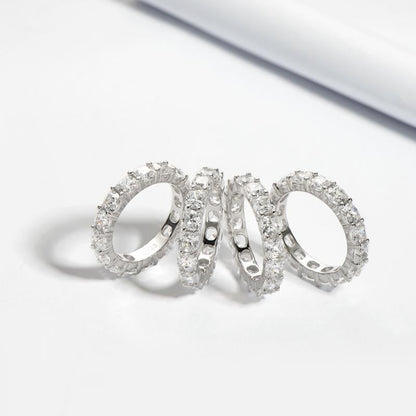 925 Sterling Silver Cushion CZ Eternity Band