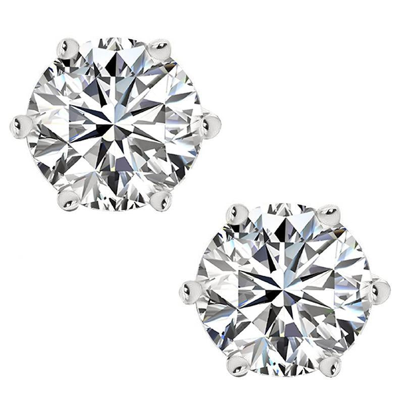 Round Cut Moissanite Diamond Stud Earrings