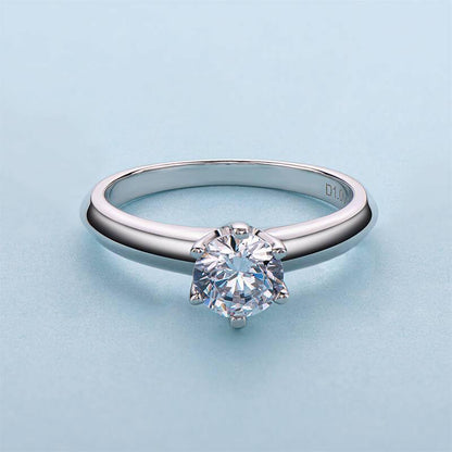 925 Sterling Silver Round Cut Solitaire Ring