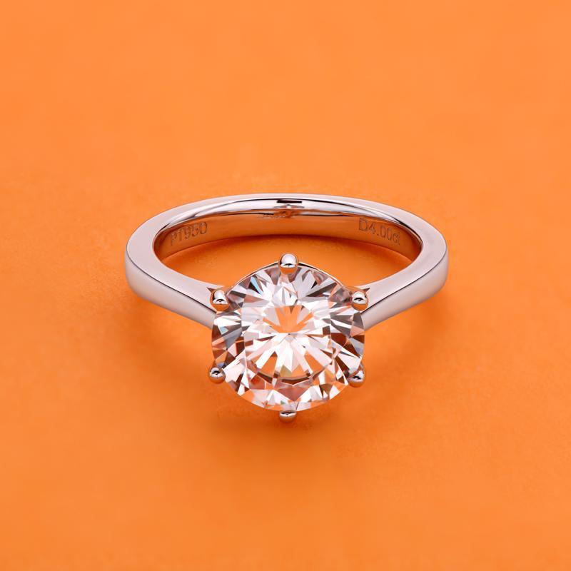 925 Sterling Silver Classic Round Solitaire Brilliant Ring