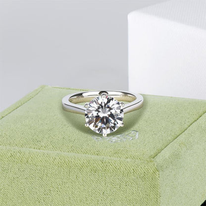 925 Sterling Silver  Classic Round Brilliant Cut CZ Solitaire Ring