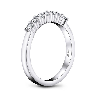 925 Sterling Silver Half Eternity Round CZ Band