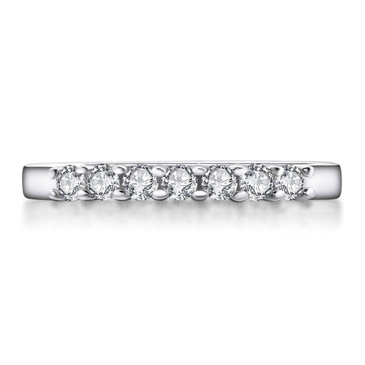 925 Sterling Silver Half Eternity Round CZ Band