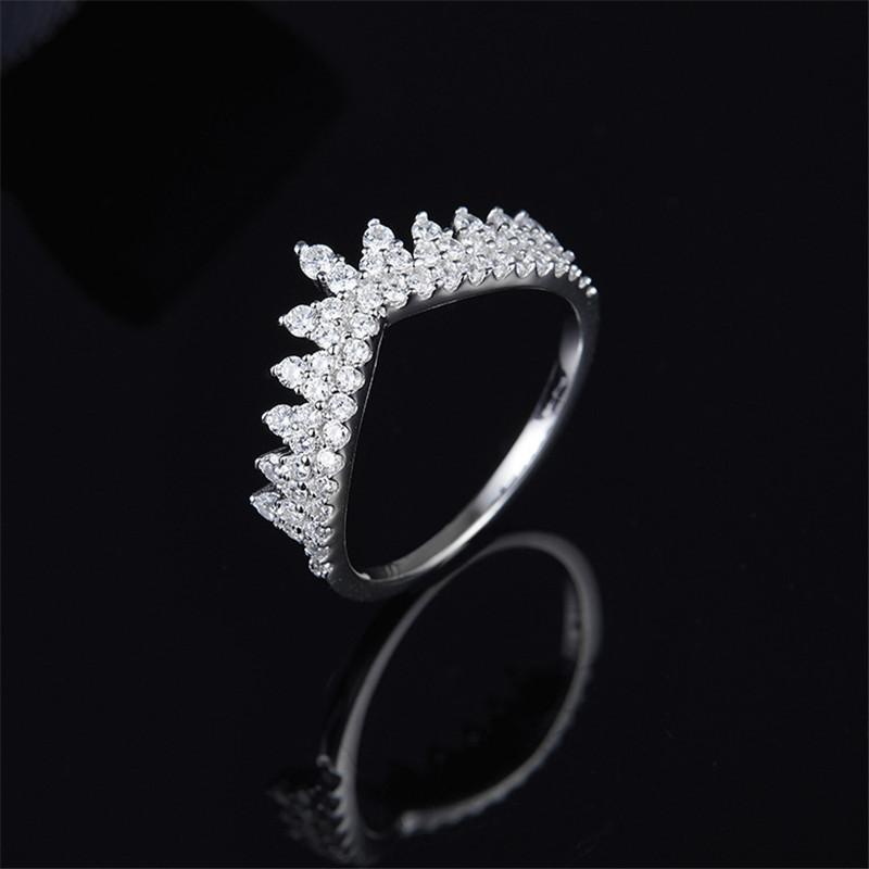 925 Sterling Silver High End Micro Inlaid CZ Tooth Lace Crown Band