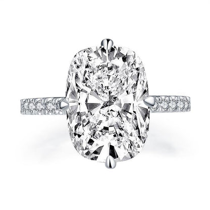 925 Sterling Silver Cushion Cut Halo Solitaire CZ Ring