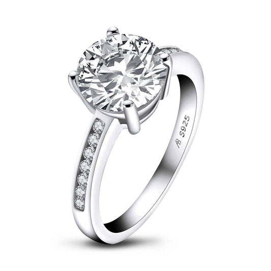 925 Sterling Silver Round CZ Ring