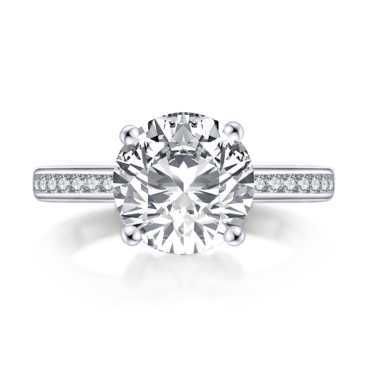 925 Sterling Silver Round CZ Ring