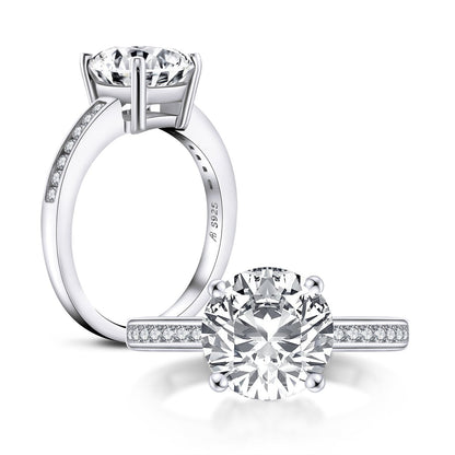 925 Sterling Silver Round CZ Ring