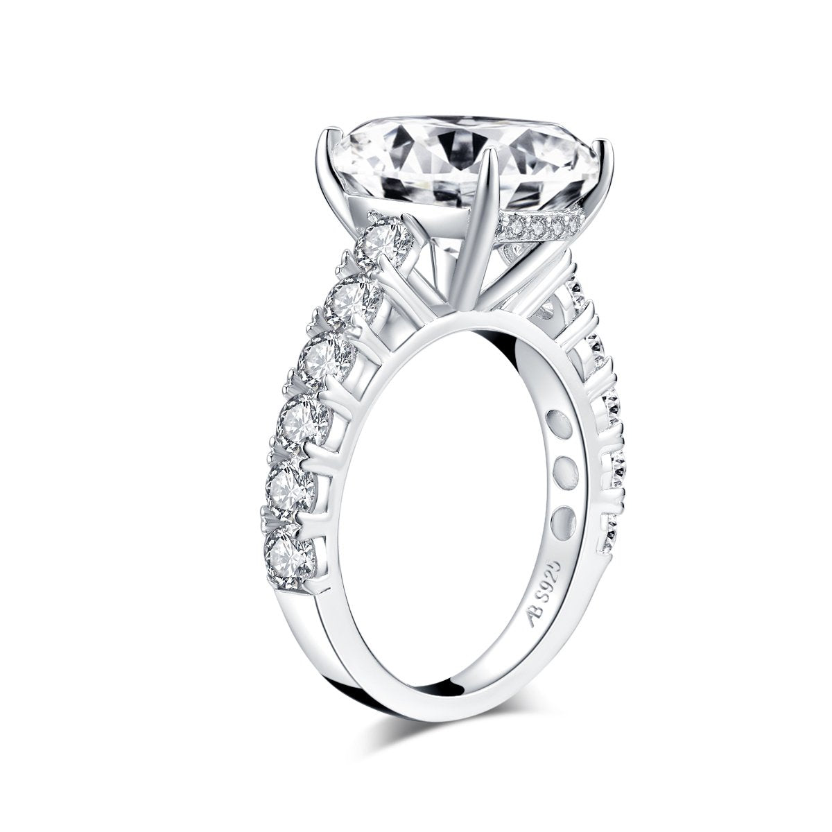 925 Sterling Silver Luxury Cushion CZ Ring