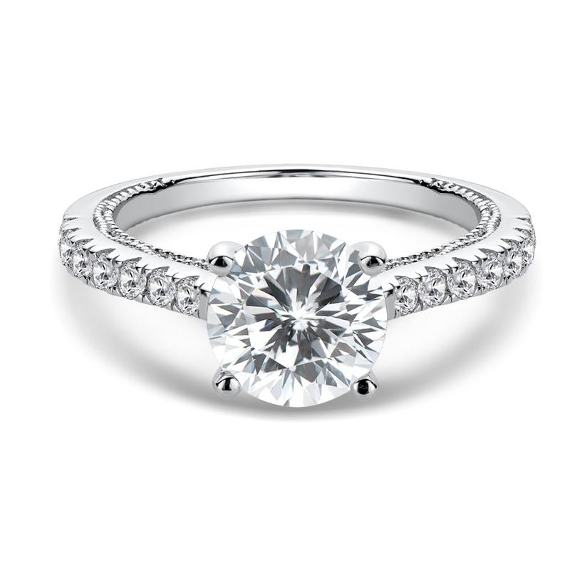 925 Sterling Silver  Vintage 2.0 CT Round Cut CZ Ring