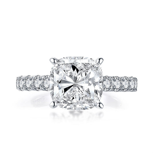 925 Sterling Silver Cushion Cut CZ Ring